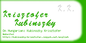 krisztofer kubinszky business card